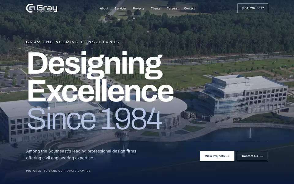 Screenshot of the Gray Engineering Consultants website